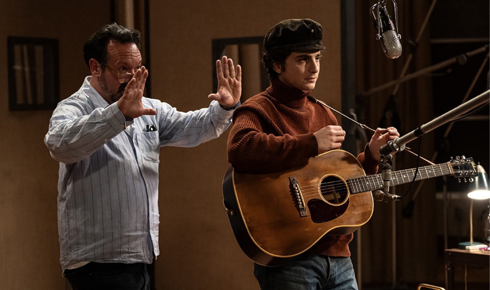 Screenshot from the film 'A Complete Unknown'.