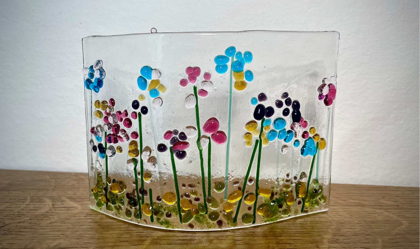 A fused glass creation.